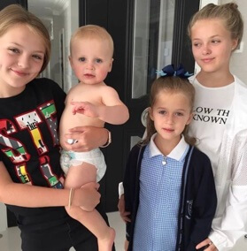 Lexie Gerrard with her siblings.